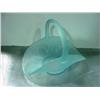 Image 1 : BLUE FROSTED GLASS HANDLED BASKET