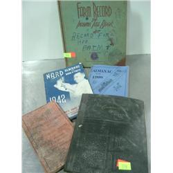 LOT OF 5 MISC BOOKS, 1908 BALTIMORE SUN; 1942 BOOK OF FACTS HORINES DRUG STORE BRUNSWICK MD