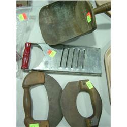 LOT OF 4; FEED SCOOP; 3-KITCHEN UTENSILS