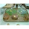 Image 1 : TRAY LOT OF COLORED DEPRESSION GLASS; SOME DAMAGE