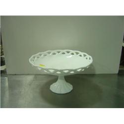 WHITE MILK GLASS FRUIT COMPOTE
