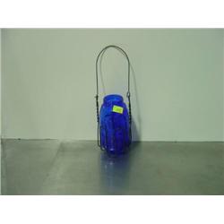 COBALT BLUE MASON JAR WITH JAR RACK