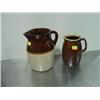 Image 1 : LOT OF 2 PITCHERS; LARGER HAS HAIRLINE CRACK IN SPOUT