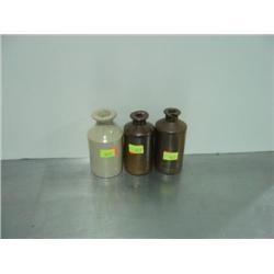LOT OF 3; CROCKERY BOTTLES