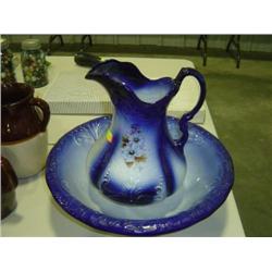 NEWER IRONSTONE PITCHER AND BOWL