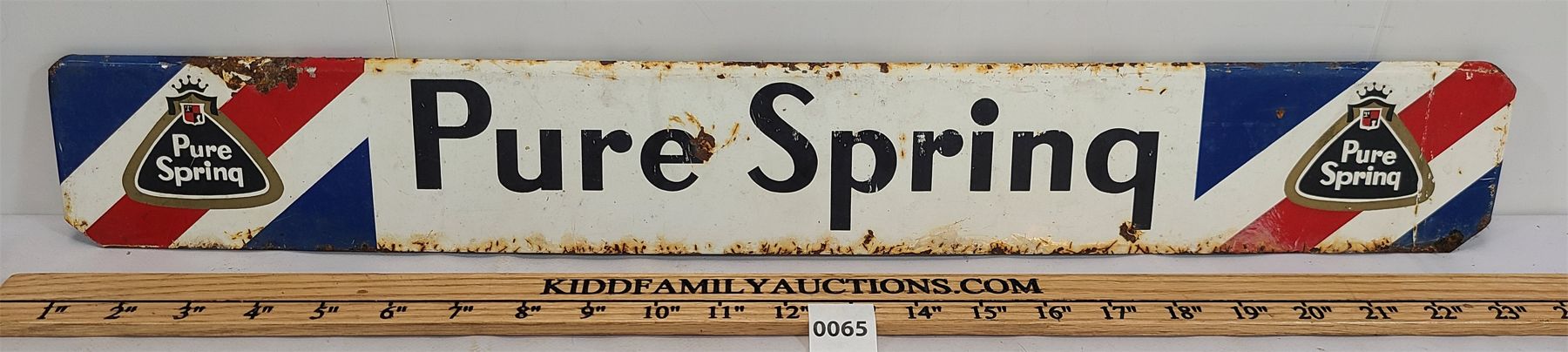 PURE SPRING SST SIGN - Kidd Family Auctions