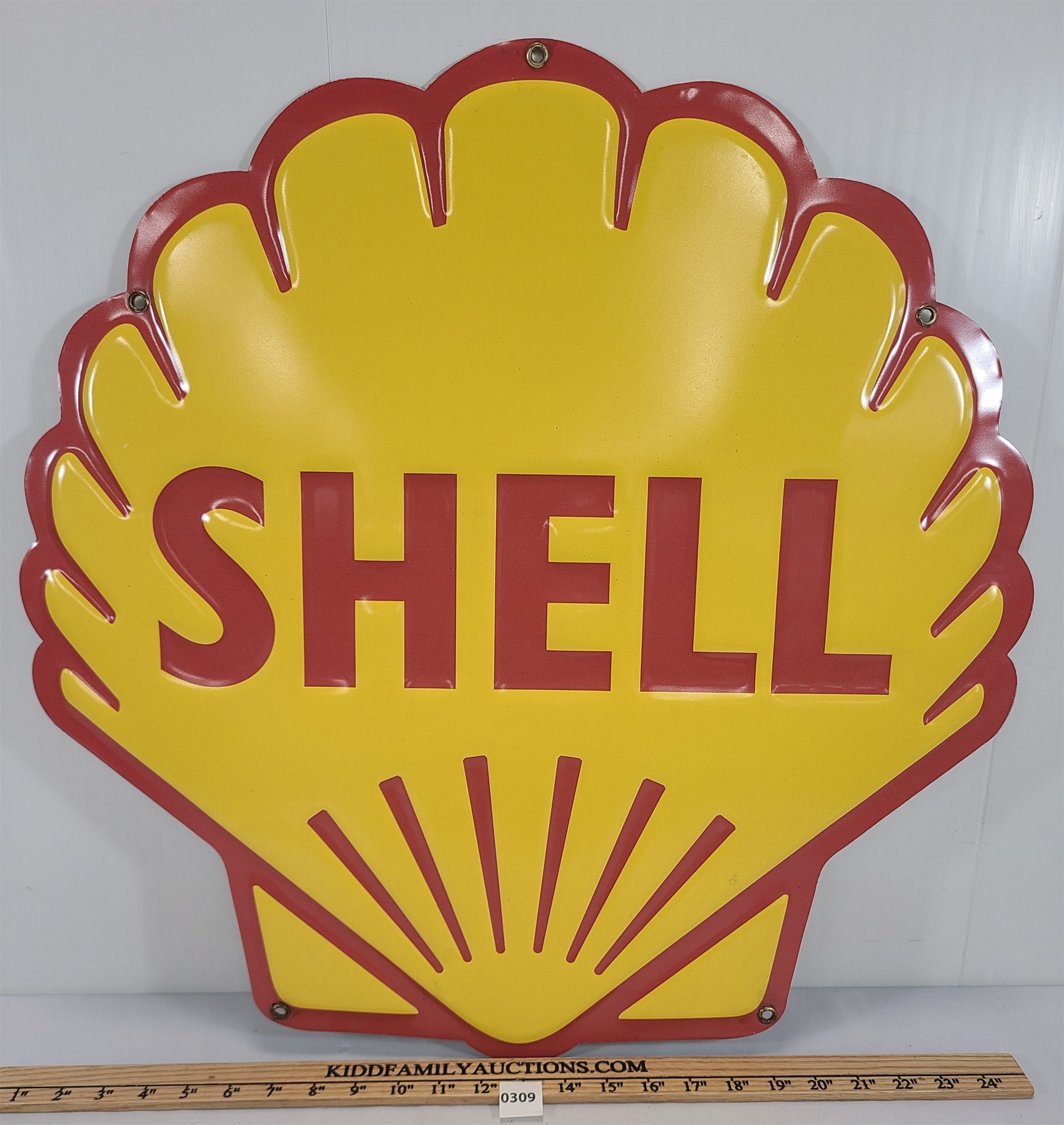 SHELL EMBOSSED REPRO SIGN