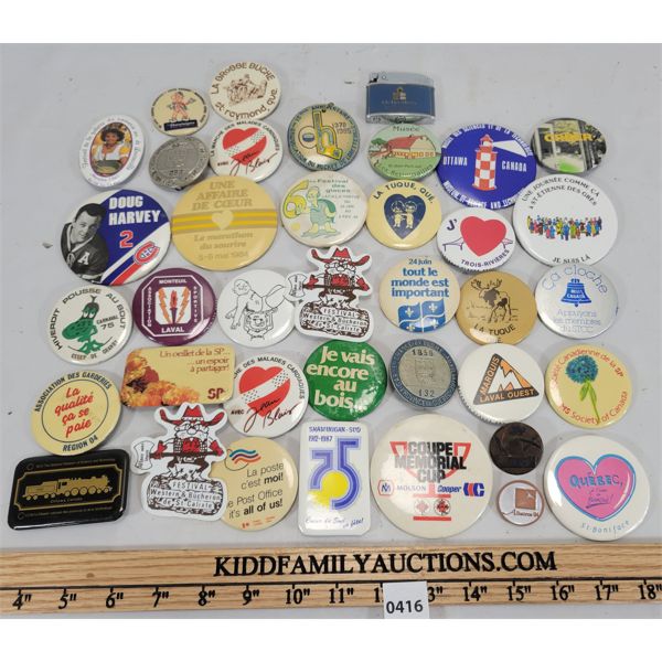 JOB LOT - PINS - INCL 1957 HUNTING & FISHING BADGE