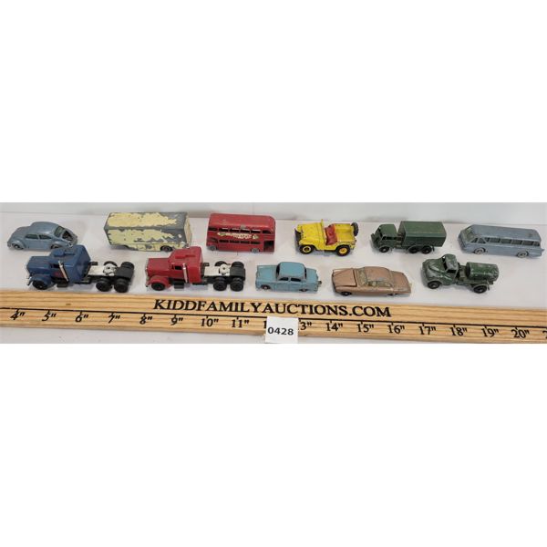 LOT OF 11 - DINKY CARS - INCL BY LESNEY, ETC. 