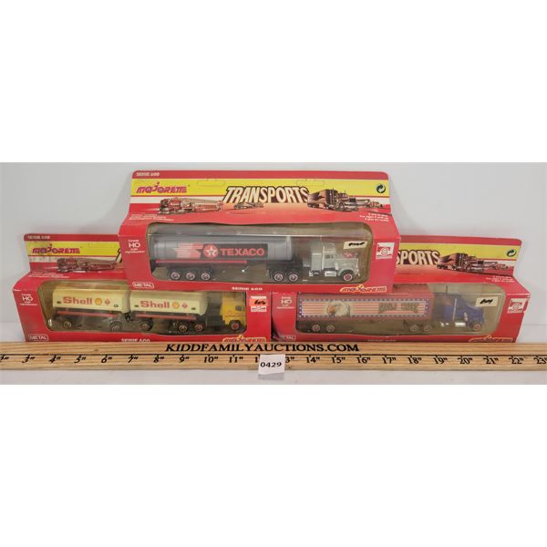 LOT OF 3 - HO SCALE MAJORETTE TRUCKS - INCL SHELL & TEXACO