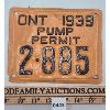 Image 1 : 1939 ONTARIO PUMP PERMIT LICENSE PLATE