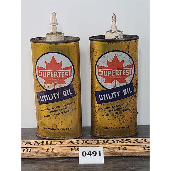 LOT OF 2 - SUPERTEST 4 OZ UTILITY OIL CANS 