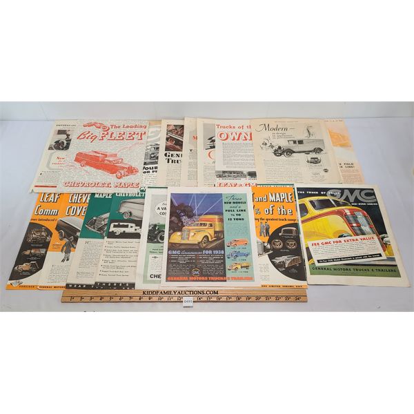 LOT OF 20 - GMC & CHEVROLET ADVERTISEMENTS - SEE ALL PICS
