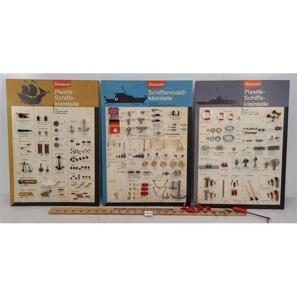 LOT OF 3 - GRAUPNER SALESMAN SAMPLE - DISPLAY BOARD - SHIP PARTS