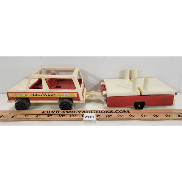 FISHER PRICE JEEP W/ POP UP CAMPER