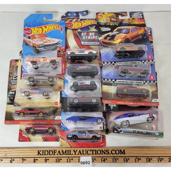 LOT OF 15 - DIECAST HOT WHEELS & MATCHBOX - INCL STARS & STRIPES, JAPAN HISTORICS & G MACHINES, ETC.