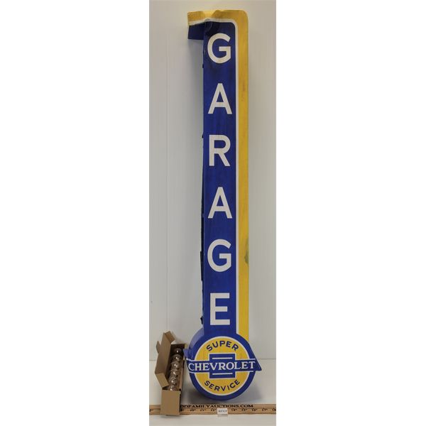 SUPER CHEVROLET SERVICE GARAGE LIGHT UP SIGN W/ BULBS