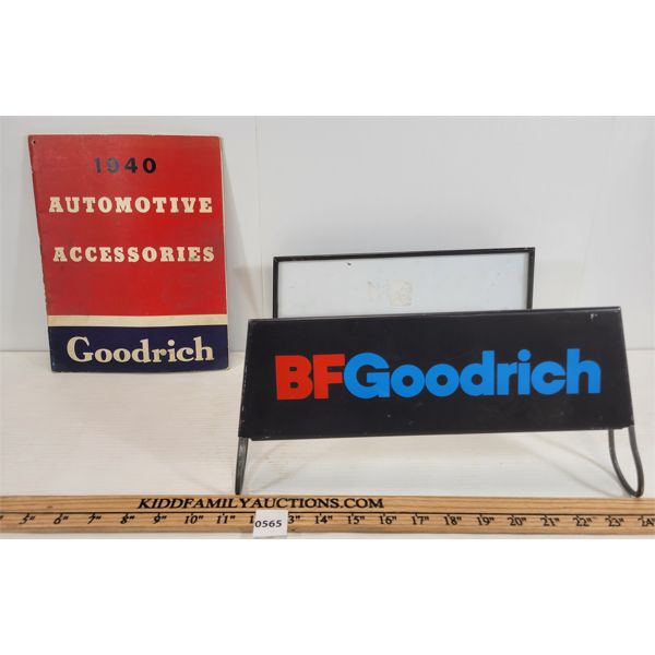 LOT OF 2 - GOODRICH TIRE RACK & 1940's AUTO ACCESSORIES CATALOGUE