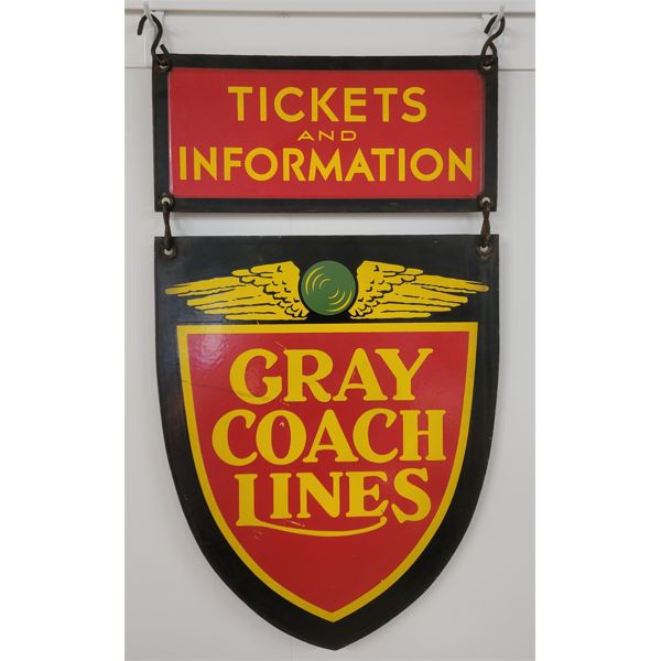 GRAY COACH LINES DSP SIGN - CIRCA 1940s (?)