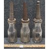 Image 1 : LOT OF 3 - MOTOR OIL PINT BOTTLES EMBOSSED W/ SPOUTS