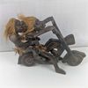 Image 1 : Vintage Wooden Motorcycle Riders Statue