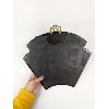 Image 7 : Beautiful Asian Black Fan with Mother of Pearl Inlay 12" x 13.5"