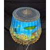 Image 2 : Vintage Rotating Aquarium Lamp with Fringed Shade