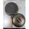 Image 2 : Set of 3 Cast Iron Pots & Pans with Wooden Handles
