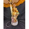 Image 2 : Set of 2 Vintage Capodimonte Porcelain Lamps with Fringed Shades - Made in Italy