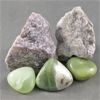 Image 1 : Set of Polished New Jade & Raw Lepidolite Specimens 