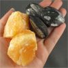 Image 2 : Lot of Orthoceras Fossils & Raw Orange Calcite Specimens 