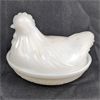 Image 1 : Vintage Milk Glass Hen on Nest Trinket Dish 