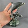 Image 2 : Vintage Bronze Dolphin Statue with Marble Base