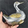 Image 2 : Vintage Pewter and Brass Duck Trinket Box