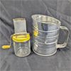 Image 1 : Vintage Measuring Sifter & Nut Meat Chopper 