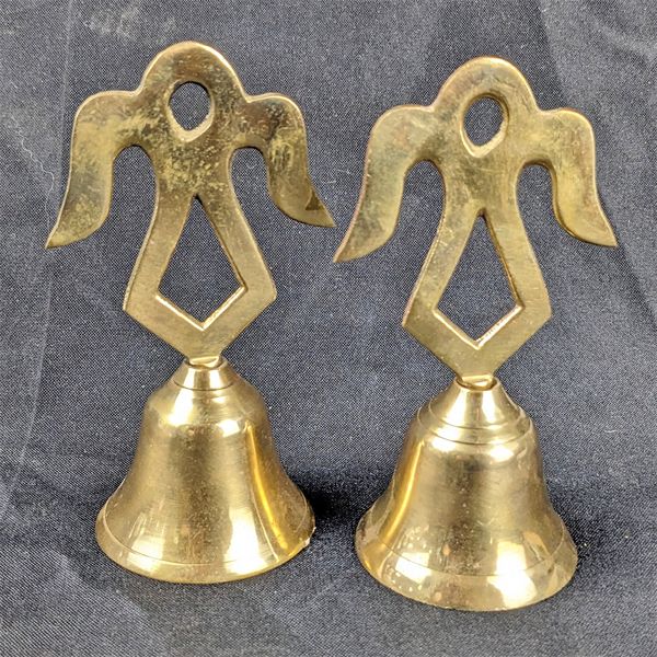 Set of 2 Brass Angel Bells 