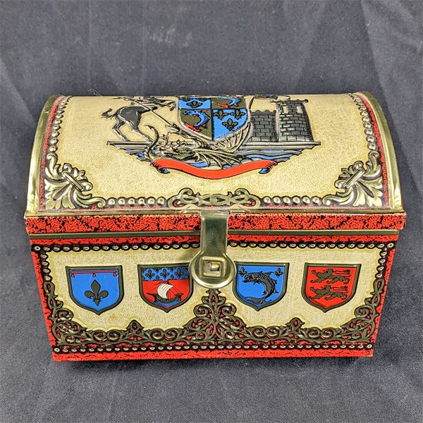 Vintage Tin Treasure Chest Filled With Balloons 