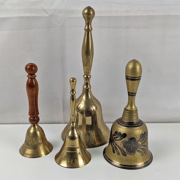 Set of 4 Brass School Bells 