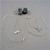 Image 1 : Set of 2 Sterling 925 Necklaces & Larvikite Stone Earrings