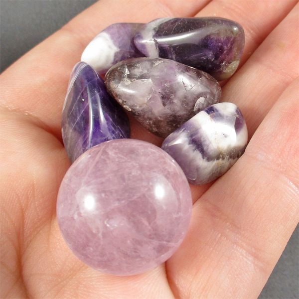 Amethyst Sphere & Polished Amethyst Specimens 