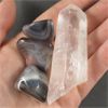 Image 2 : Lot of Raw Clear Quartz & Polished Botswana Agate