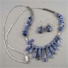 Image 1 : Sodalite Gemstone Necklace 26" & Earrings Set