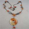 Image 2 : Carnelian & Red Agate Gemstone Necklace 24"