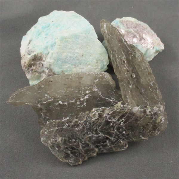 Lot of Raw Amazonite & Manitoba Selenite 