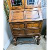 Image 8 : Antique Bureau Bookcase with Leaded Glass Windows