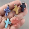 Image 2 : Set of 5 Gemstone Cross Pendants 