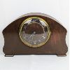 Image 1 : Vintage Wood Mantle Clock  with Pendulum and Key - Working!