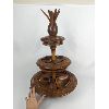 Image 2 : Wood Multi Tier Lazy Susan Pineapple Snack Tower 27" x 17"