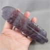 Image 1 : Purple Fluorite Crystal Feather 6" x 1.5"