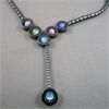 Image 2 : Cat's Eye and Hematite Necklace & Bracelet Set